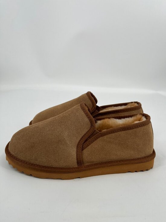 Vermont Country Store Slipper Tan Size 12M Leather Shearling Lined Slip On main image 9